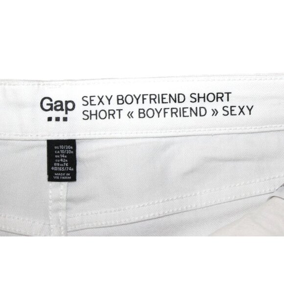 nwot GAP Sexy Boyfriend Cuffed Stretch-Denim Shorts in White, Size 10 (W30) - Picture 2 of 5